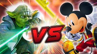 Yoda VS King Mickey 3D Fight  Epic DEATH BATTLE Animation Star Wars VS Kingdom Hearts [upl. by Nannoc169]