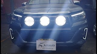 LED Work Lights Angel Eyes  instalación Hilux Revo [upl. by Ahsenrac]