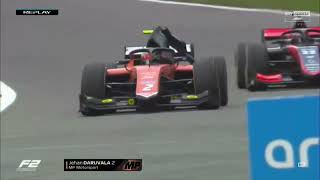 Jehan Daruvala Retires From F2 Sprint Race After Losing Headrest  2023 Belgian Grand Prix [upl. by Chirlin]