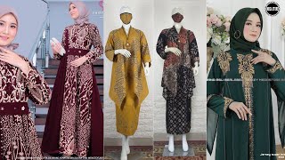 Model Baju Brokat Terbaru  Stelan Batik Dan Abaya Bordir Kekinian Harga Terjangkau [upl. by Curnin]