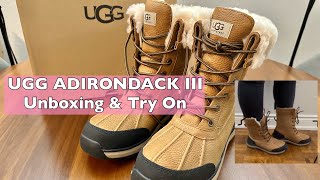 UGG WOMENS ADIRONDACK III UNBOXING amp TRY ON [upl. by Enilecram9]