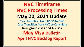 NVC Processing Times As of May 20 2024  May Visa Bulletin  April NVC Backlog Report [upl. by Augustine179]