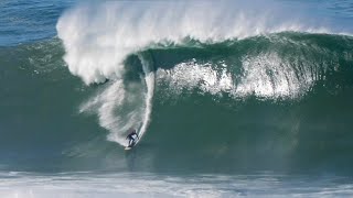 Surfing HUGE waves at Mavericks in Half Moon Bay raw clips [upl. by Ayardna]