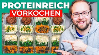 Unter 1 Stunde veganes HIGH PROTEIN Meal Prep [upl. by Noiram]