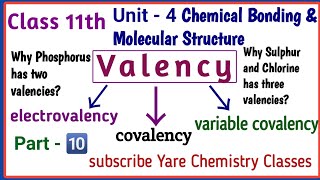 Valency  Electrovalency Covalency Variable covalency Unit 4 Class 11Class 11 Chemistry [upl. by Dranoel]