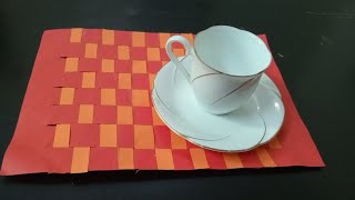 Paper Weaving Mat by food menu art and travelMaking of paper weaving MatShorts [upl. by Naud589]