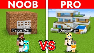 NOOB vs PRO STRICT BABYSITTER HOUSE Build Challenge in Minecraft [upl. by Gabby]