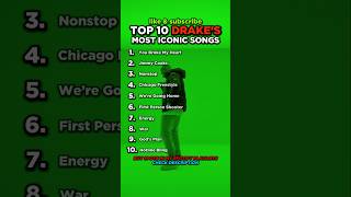 TOP 10 DRAKES MOST ICONIC SONGS shorts drake [upl. by Tait]