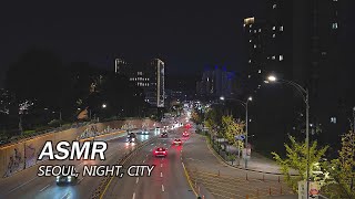 Seoul City Sounds and Traffic Ambience ASMR for Sleep and Study  Relaxing City at Night [upl. by Mechling]