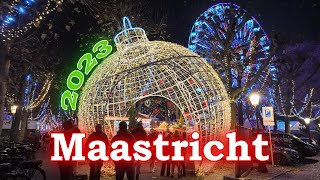 Magical Christmas Market in Maastricht Netherlands 2023  A Festive Adventure [upl. by Ahsyt15]