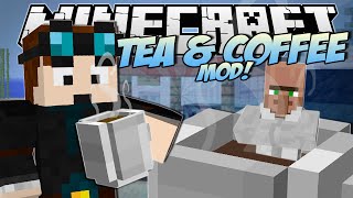 Minecraft  TEA amp COFFEE MOD Beverage Stand Challenge  Mod Showcase [upl. by Ilenna]