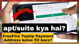 APTSUITE KYA HAIN  FREE FIRE AND BGMI MEIN PAYMENT PAGE KAISE FILL KAREIN [upl. by Niple993]