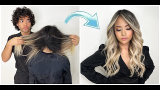 Técnica MEDIA LUNA  California Blonde Balayage  Tutorial Completo [upl. by Etennaej]