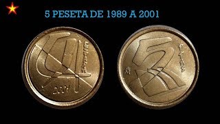 5 pesetas 1989 a 2001 [upl. by Pantin]