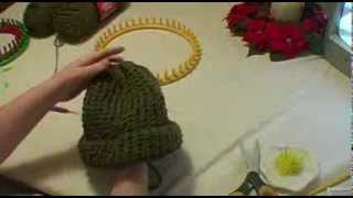 Knitting an Adult Hat on Round Loom  Start to Finish [upl. by Giustina]