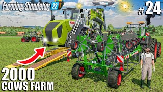 ULTIMATE MOWING with WORLDS BIGGEST MOWER  2000 Cows Farm Ep24  Farming Simulator 22 [upl. by Ellevel]