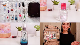 TSA Approved Travel Toiletry Bag Essentials  Whats in my Travel SkincareBeauty Bag [upl. by Irb]