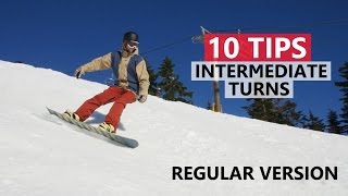 10 Tips to Improve Intermediate Snowboard Turns  Regular Version [upl. by Tterrej]