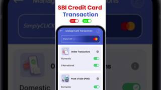 SBI Credit Card Transaction Onoff sbi sbicreditcard sbicard creditcard shorts youtubeshorts [upl. by Hartill]