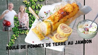 Recette Thermomix roulé de pomme de terre au jambon [upl. by Murage]