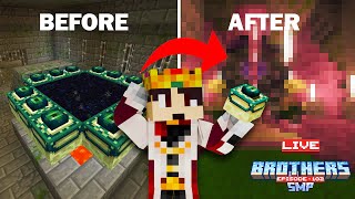 Transforming End Portal Room in Minecraft 🔥  Epic Makeover in Brothers SMP🌀 [upl. by Rednazxela]