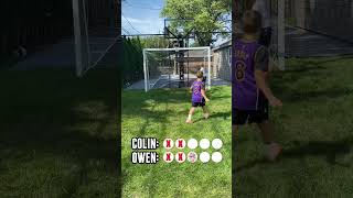 Colin vs Owen Soccer ShootOut [upl. by Wolliw]