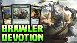 NEW Railway Brawler THICKENS Mono Green Devotion 【 PIONEER MTG Gameplay 】 [upl. by Teddie]