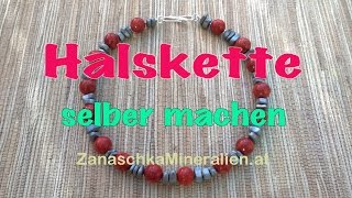 Halskette selber fädeln DIY  Kette mit Stahldraht anfertigen  Schmuck basteln  selber machen [upl. by Ytsim671]