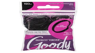 goody ouchless womens polyband elastic hair tie 150 count black fine hair hair accessories to [upl. by Atthia]