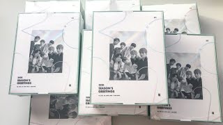 UNBOXING BTS 2020 SEASONS GREETINGS  8 copies  Preordered Gifts [upl. by Ynoffit702]