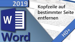 Word Kopfzeile amp Fußzeile auf bestimmter Seite entfernen in 4 MINUTEN HD 2019 [upl. by Euv]