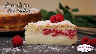 Recette de Gâteau Magique Noix de Coco Framboise [upl. by Aicia]