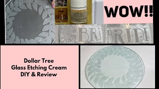 Dollar Tree Glass Etching Cream DIY amp Review [upl. by Aynad]