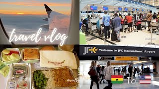 TRAVEL WITH ME FROM GHANA TO USA ALONE 🇬🇭 🇺🇸 PART 1 FLYING FROM GHANA NIGHT LIFE FOOD amp MORE [upl. by Dan]