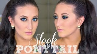 Holiday Hair Series  High Sleek Ponytail for Short Hair Using Extensions [upl. by Sabine]