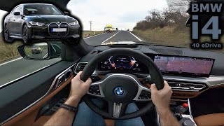 2022 BMW i4 eDrive40  POV test drive [upl. by Ynnaj791]