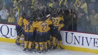 Quinnipiac heads to ECAC semifinals after double OT win [upl. by Pears]