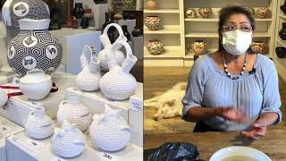 Jackie Shutiva of Acoma Pueblo Live pottery making demo 8192020 [upl. by Templia]