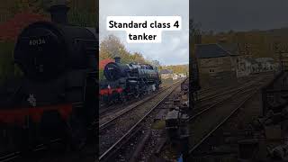 Standard class 4 tanker at Gromont station trainspotter subscribe railwaystation trainwatching [upl. by Noiraa]