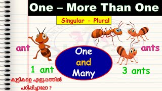 One and Many  One and More than One  Singular Plural  English Grammer for Kids  UKG English [upl. by Nylesor278]