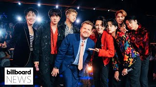 BTS Help James Corden Celebrate His 1000th Episode With This ‘Butter’ Performance  Billboard News [upl. by Blatman]