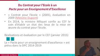 Conférence sur le pacte dexcellence Marc Demeuse Charleroi 1116 [upl. by Nodnab]