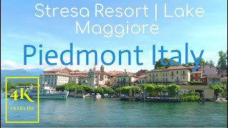 Stresa Resort Town in 4K Ultra HD Piedmont Italy  Travel Around Lake Maggiore [upl. by Selym]