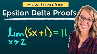 Epsilon Delta Proofs for Limits  Step By Step Tutorial  Examples [upl. by Bryner]