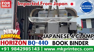 HORIZON BQ440 4 CLAMP PERFECT BOOK BINDING MACHINE  IMPORTED FROM JAPAN  MK PRINTECS  9842985143 [upl. by Vivienne797]