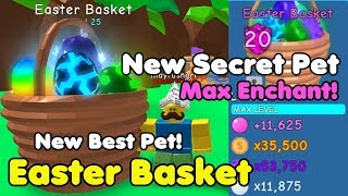 I Got New Secret Pet Easter Basket Max Enchant New Best Pet  Bubble Gum Simulator [upl. by Aicrop]