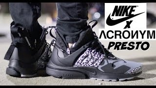 HYPED DIED FAST NIKE x ACRONYM PRESTO MID quotCOOL GREYquot REVIEW amp ON FEET [upl. by Halfon]