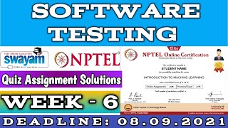 Software Testing  NPTEL  Week 6  Assignment 6 Solutions  July 2021 [upl. by Galanti891]