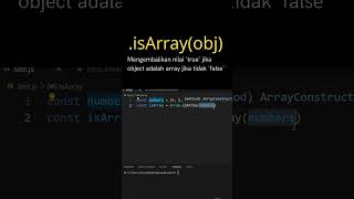 Metode isArray pada Array Javascript javascript programming edukasi developer [upl. by Tteirrah]