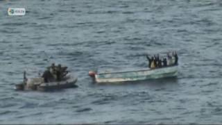 Greek German EU NAVFOR warships arrest Somali pirates [upl. by Bilak]